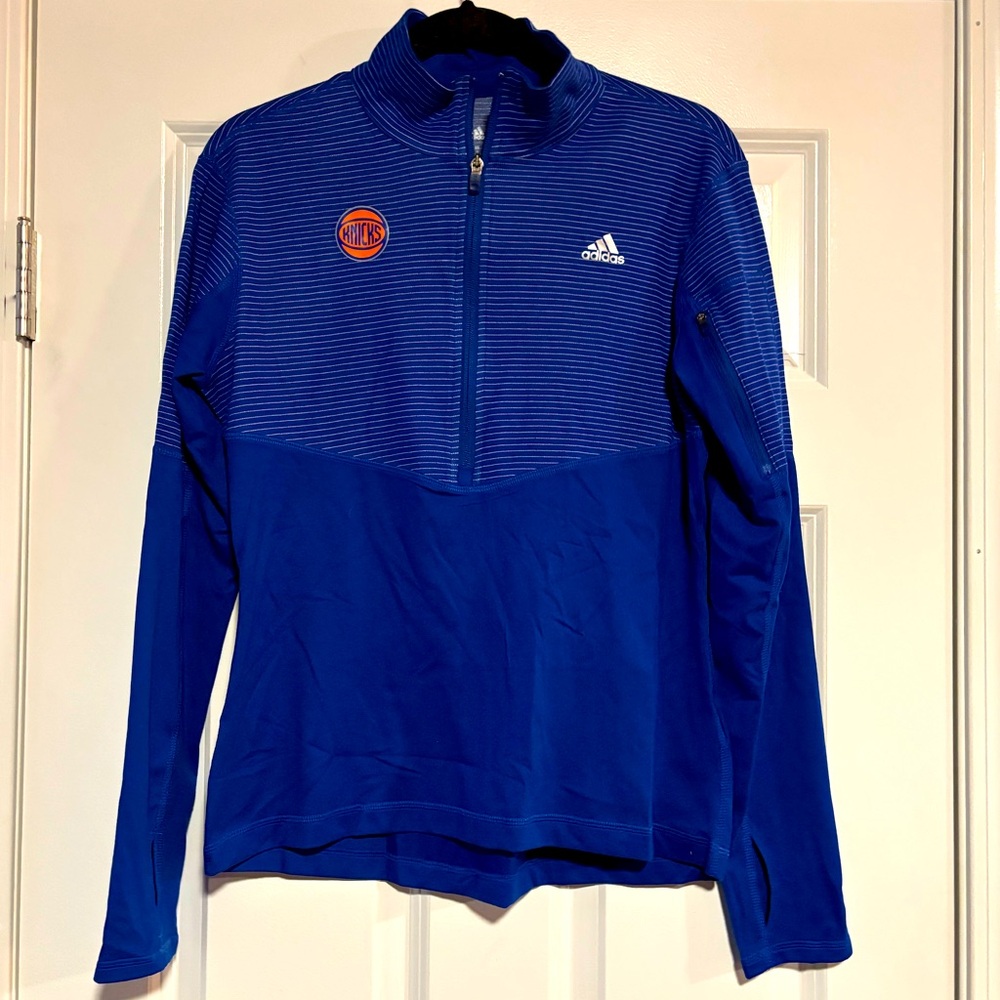 Adidas Knicks Blue Half-Zip Pullover, size Medium